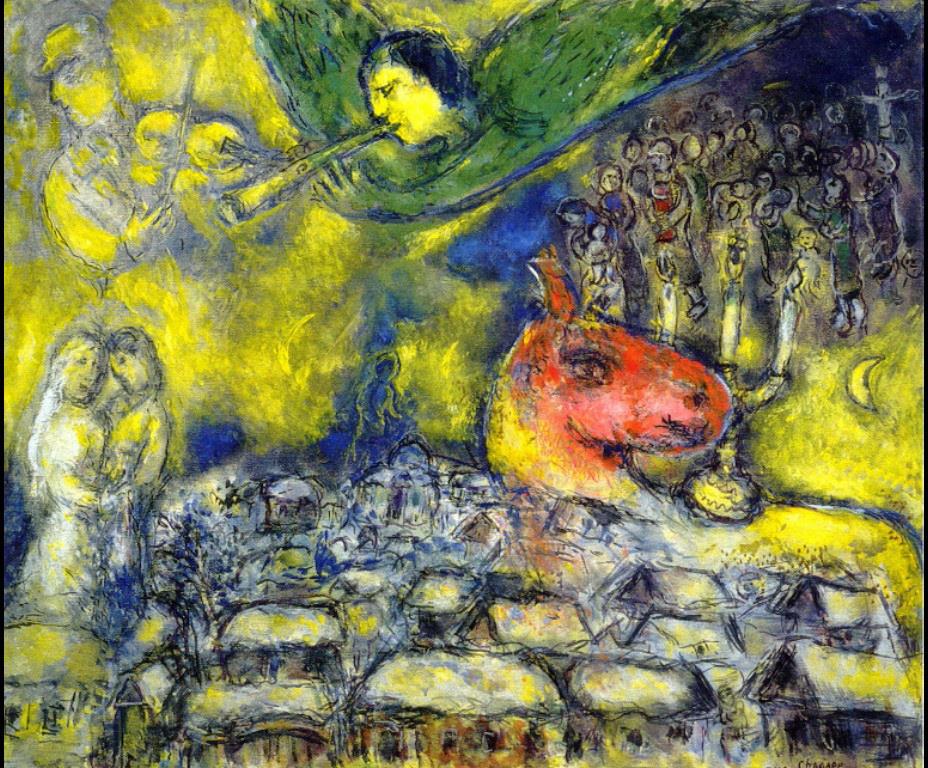 ヴィテブスク上の天使 現代 マルク・シャガール油絵
